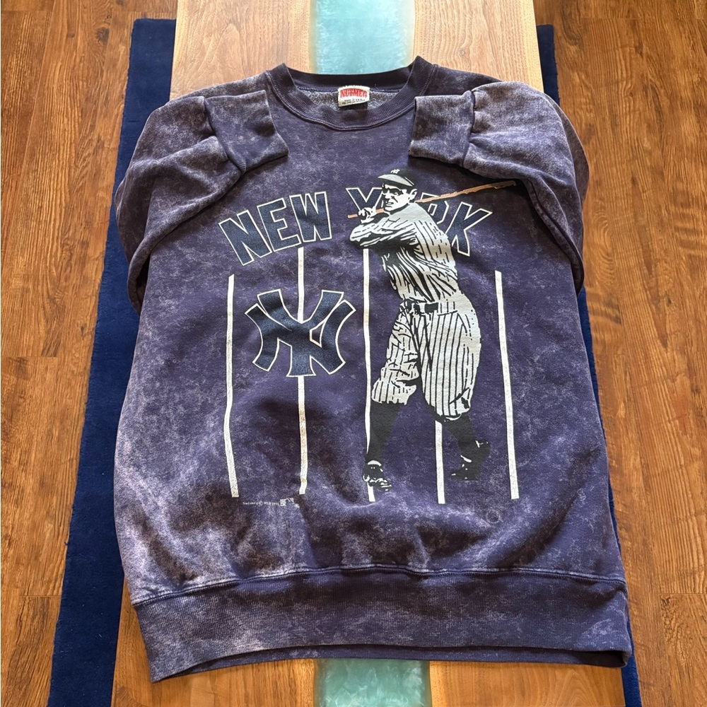 Vintage 1991 Nutmeg Mills Yankees Acid-wash Sweatshirt